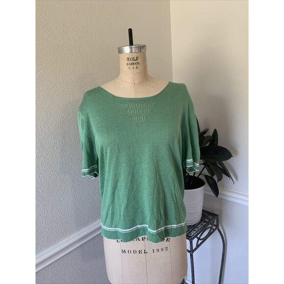 Zendra Basic Blouse With Shoulder Pads Green Size Womens 2XL (50) - Picture 1 of 7